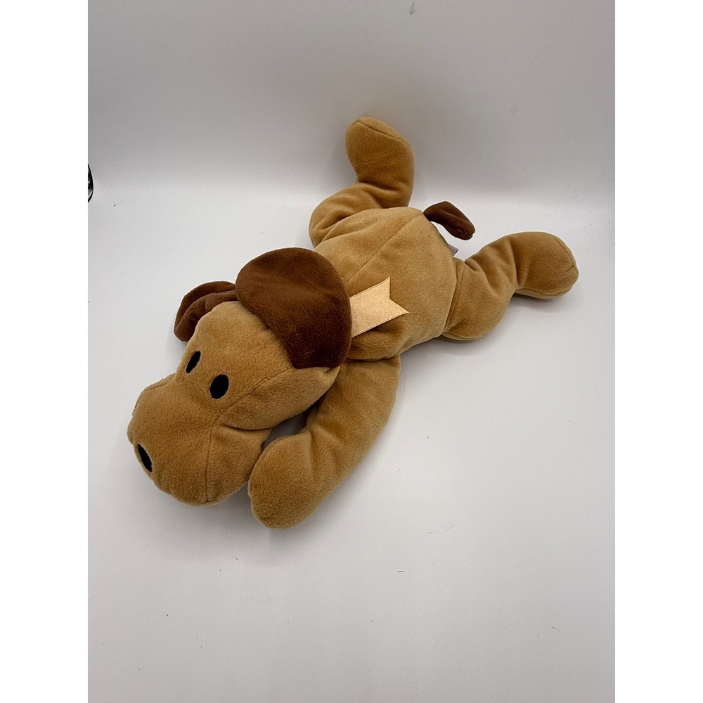 Vintage 1994 Ty Plush Dog Tan Brown Floppy Ears Golden Ribbon Stuffed Animal